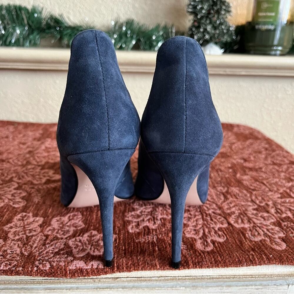 James Chan Women’s Anika Curvy Blue Suede Heels Size 6 Holiday Party Classic - Picture 6 of 11